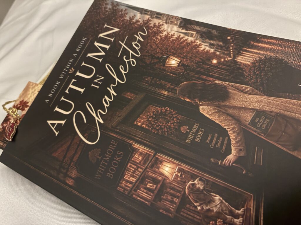 A copy of Autumn in Charleston by Anne Morrison with a bookmark