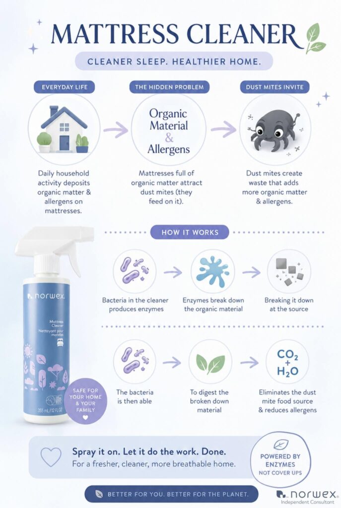 Norwex Mattress Cleaner information graphic