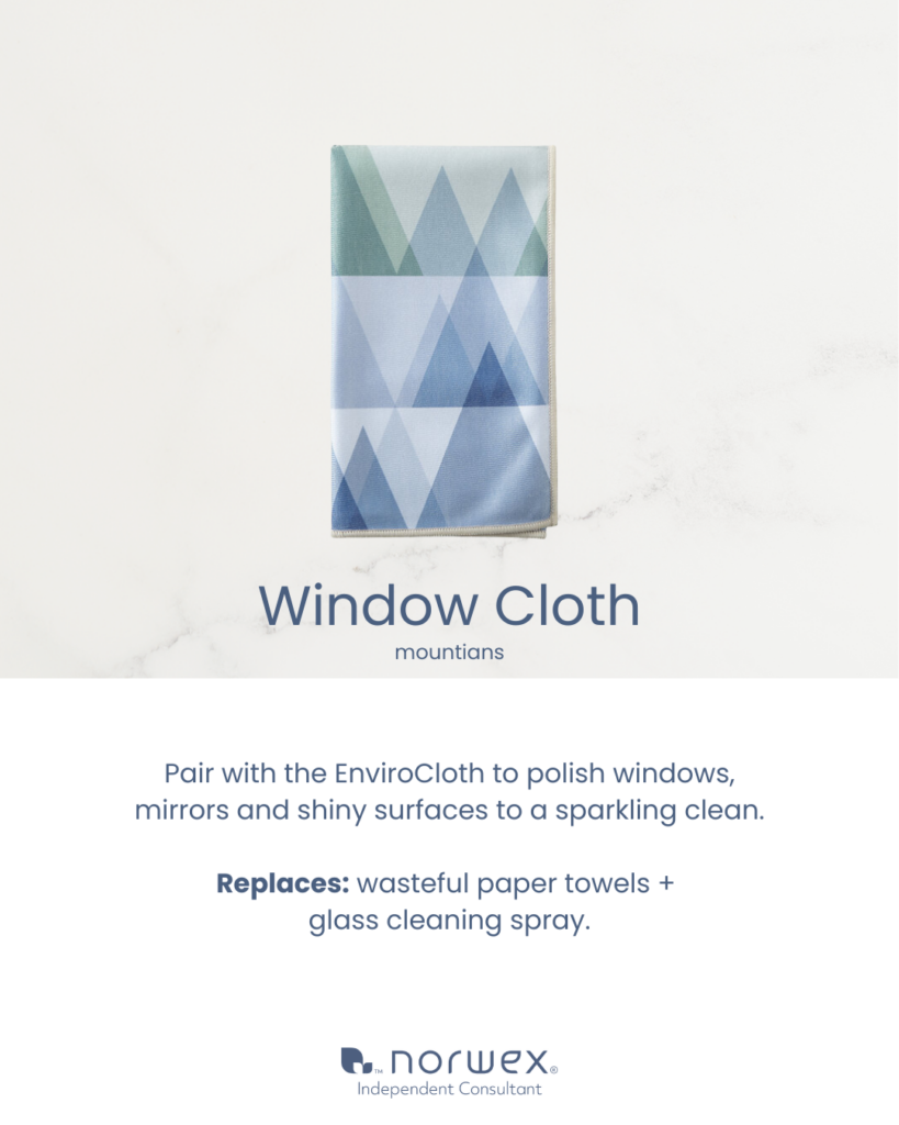 Norwex Window Cloth information graphic