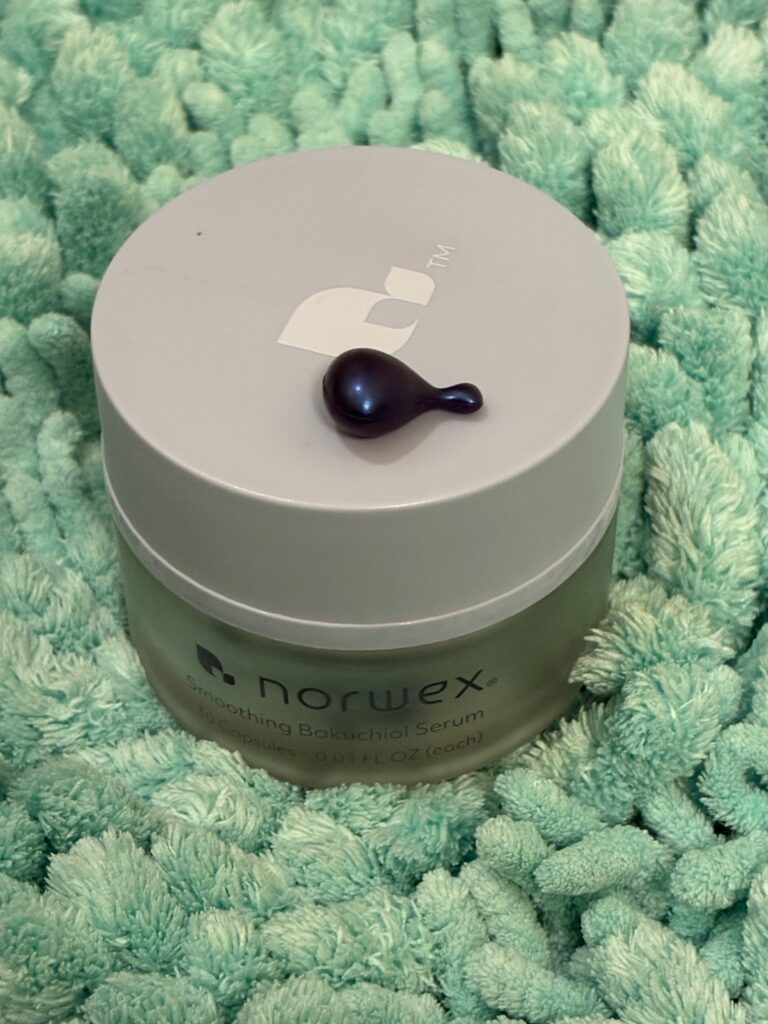 Norwex Smoothing Bakuchiol Serum with its night serum capsule.